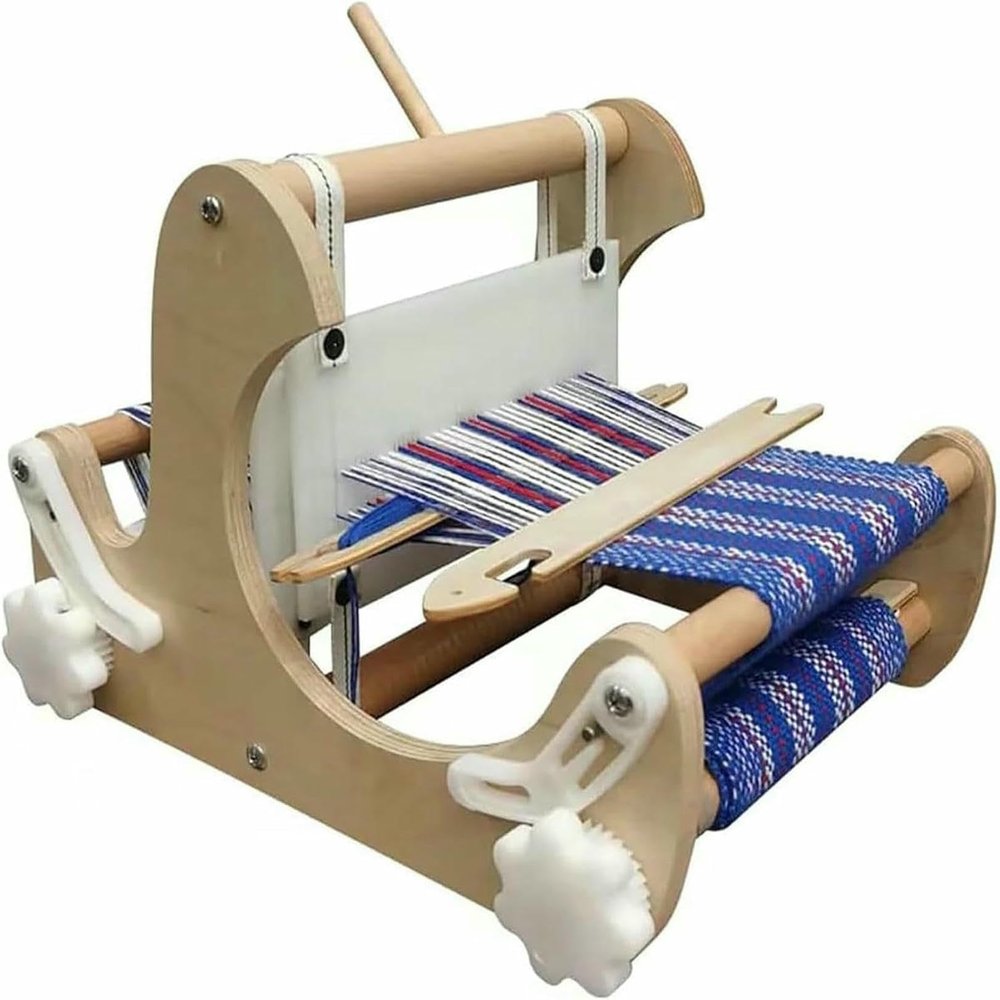 XDRGOOIUY DIY Hand-Knitting Weaving Machine, Desktop Wooden Weaving Loom Kit with Shuttles & Rigid Healds, Weaving Width 20CM, Art Craft Kit for Beginners, Craft Artist