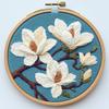 Punch Needle Kits Magnolia Flowers Easy for Beginners DIY Embroidery Starter Set with Hoop Stress Relief Craft Hobby and Home Decor 20x20cm-1 view 1