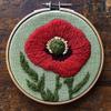 Punch Needle Kits Red Poppy Flower Easy for Beginners DIY Embroidery Starter Set with Hoop Stress Relief Craft Hobby and Home Decor 20x20cm-1 view 1
