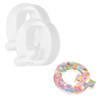 MECCANIXITY 2Pcs 2.6 Inch Resin Letter Moulds,Q Capital Alphabet 3D Silicone Letter Casting Moulds for Candle Making DIY Crafts Word Sign Art Party Home Decor