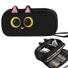 Bwvjozyr Pencil Case Pouch Large Capacity Pen Pouch with Embroidered Animal Design Portable Pencil Bag Simple Stationery School Supplies Bag for Kids Teens Students Gift for girls (Black cat) view 1