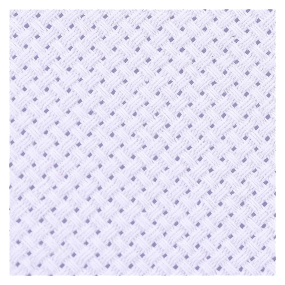 18CT/14CT/11ct/16ct Cross Stitch Canvas Fabric Cloth Light Old-Fashioned Felling 25-25cm(White,18CT_100-100)