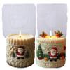 Christmas Candle Molds 3D Knit Santa Cylinder Christmas Molds Silicone for DIY Wax Candle Soaps Art Craft Cake Chocolate Home Decor, Style2 Soap Silicone view 2