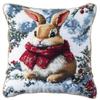 Christmas Cross Stitch Kit for Beginners,DIY Festive Pillow Cover Set with Pre-Printed Design,45x45cm Holiday Embroidery Cushion Craft for Home Decor Gift Making - 11 view 1