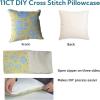 Christmas Cross Stitch Kit for Beginners,DIY Festive Pillow Cover Set with Pre-Printed Design,45x45cm Holiday Embroidery Cushion Craft for Home Decor Gift Making - 11 view 4