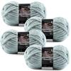 4-Pack Chunky Yarn for Crocheting Blankets & Big Projects - 14oz/152.8yd Total, Ultra Soft & Bulky Chenille Yarn, Perfect for Blankets, Amigurumi, Light Gray view 1