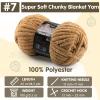 4-Pack Chunky Yarn for Crocheting Blankets & Big Projects - 14oz/152.8yd Total, Ultra Soft & Bulky Chenille Yarn, Perfect for Blankets, Amigurumi, Light Gray view 2