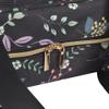 Portable Square Cross Stitch Starter Kits Bag Embroidery Project Bag Embroidery Tool Storage Tote Bag with Multifunctional Pockets, Bag Only (Black Leaves) view 4