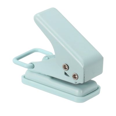 PATIKIL 1/4" Single Hole Punch, Handheld Heavy Duty Hole Puncher Press Metal Paper Puncher for Tag DIY Craft Scrapbook Ticket Style 1, Blue