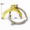 Metal Purse Frame 5/10Pcs 5cm Embossed Metal Coin Purse Frame Bag Handle Double Ear Wallet Kiss Clasp DIY Bags Pendant Accessory(02-Gold,5cm-10Pcs) view 4