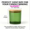 GLATABAM 10 OZ Candle Jars 12 Pack - Bulk Glass Candle Making Jars with Bamboo Lids & Labels, Heat Resistant Empty Reusable Candle Vessel for Containers(Green) view 2