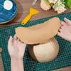 BENECREAT 5.9X2.7Inch Wooden Ceramic Top Tool, Pottery Plate Press Tool, Clay Set for Crafts, DIY Decorative Project, Making Ceramic Bowl Plate view 3