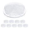 DOITOOL 10pcs Clear Plastic Flower Frogs with 3 Suction Base - Round Flower Arrangement Tool for Floral Vase Plant Weddings Parties Decoration view 1