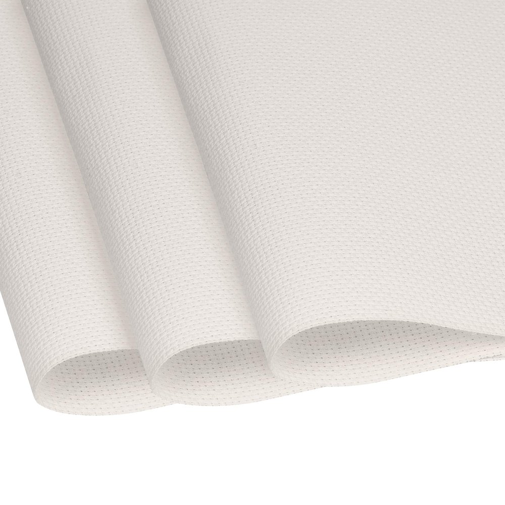 Cross Stitch Fabric 14 Count Aida Cloth 28 x 19 Inch Large Size Classic Reserve Cross Stitch Supplies Embroidery Fabric for Home DIY Craft Decoration Handmade, Light Beige