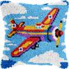 Airplane Latch Hook Pillow Kits Pillow Cover Latch Hooking Handmade Knitted Hooking Pillowcase Cushion Rug Making Crafts Embroidery Home Decor Set 17x17 inch(76) view 1