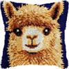 Alpaca Latch Hook Pillow Kits Pillow Cover Latch Hooking Handmade Knitted Hooking Pillowcase Cushion Rug Making Crafts Embroidery Home Decor Set 17x17 inch(121) view 1