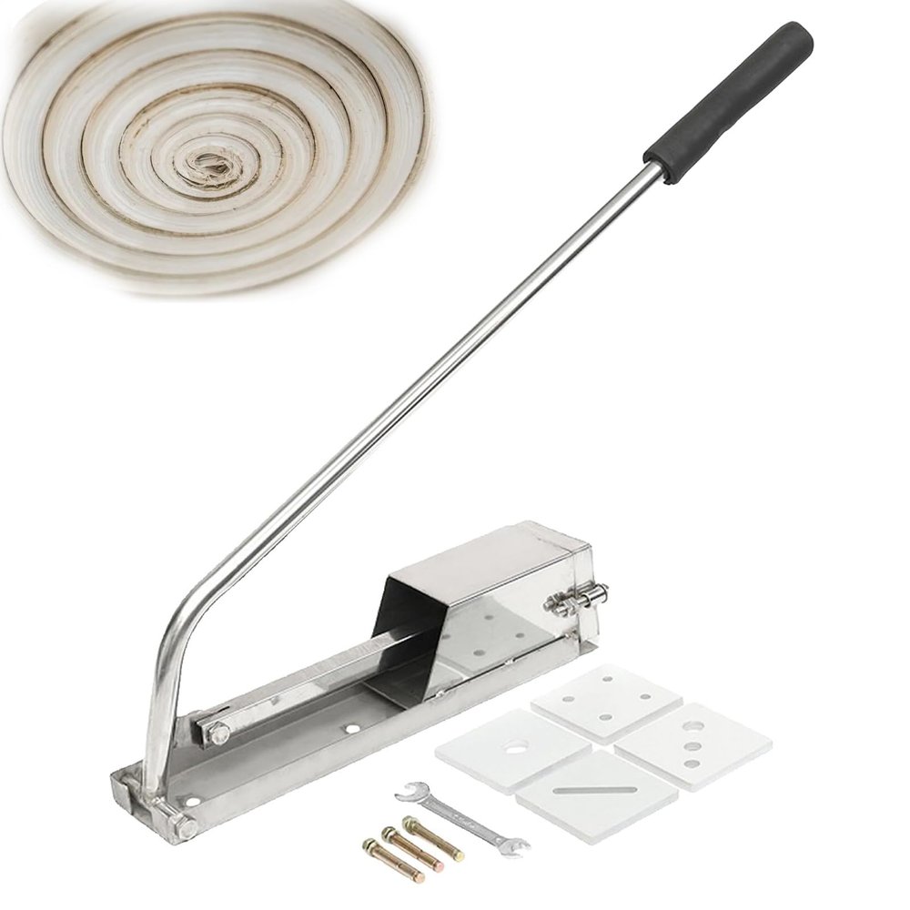 Clay Extruder, Stainless Steel Wall Mounted 4 Layer with 4 Dies, Ceramic Soft Clay Extruding Tool for Studio, School, and Enthusiasts