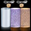 Honoson 3 Pieces Light Resin Silicone Mold Set, Includes 1 Resin Mold and 2 USB Powered Wooden Lighted Base Stands for DIY Table Candle Desktop Lamp Ornaments(3.54 x 6.3 Inches,Column) view 1