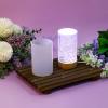 Honoson 3 Pieces Light Resin Silicone Mold Set, Includes 1 Resin Mold and 2 USB Powered Wooden Lighted Base Stands for DIY Table Candle Desktop Lamp Ornaments(3.54 x 6.3 Inches,Column) view 4