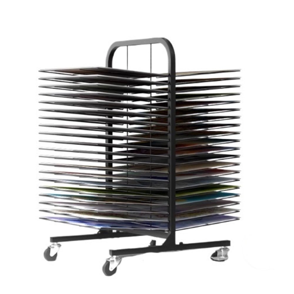 SPXTOM Mobile Small Art Drying Rack, Metal, Heavy-Duty Rolling Art Stand Cart with 20/40 Shelves, for Painting, Drawings, Canvas, 29.5 * 11.8 * 17.7in(40-Layer)