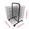 SPXTOM Mobile Small Art Drying Rack, Metal, Heavy-Duty Rolling Art Stand Cart with 20/40 Shelves, for Painting, Drawings, Canvas, 29.5 * 11.8 * 17.7in(40-Layer) view 2