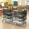 SPXTOM Mobile Small Art Drying Rack, Metal, Heavy-Duty Rolling Art Stand Cart with 20/40 Shelves, for Painting, Drawings, Canvas, 29.5 * 11.8 * 17.7in(40-Layer) view 4