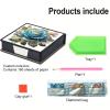 DoxQcs Diamond Art Painting Note Storage Box, Leather Message Paper Storage Note Box with 160 Sticky Notes Reusable Sticky Note Holder for Work Desk Organization-Rose view 3