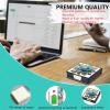 DoxQcs Diamond Art Painting Note Storage Box, Leather Message Paper Storage Note Box with 160 Sticky Notes Reusable Sticky Note Holder for Work Desk Organization-Rose view 4