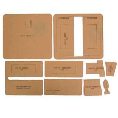 Clear Acrylic Template Leather Wallet Making Stencil Kit, Leather Craft Tool, Weather Aging Wallet Stencil with Stitching Holes, Includes Kraft Paper