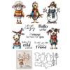 Christmas Animal Sheep Stamps and Cutting Dies for Card Making DIY Transparent Silicone Clear Stamp and Metal Die Cuts Sets for Scrapbooking Paper Greeting Cards Decor Seals Craft Supplies view 1