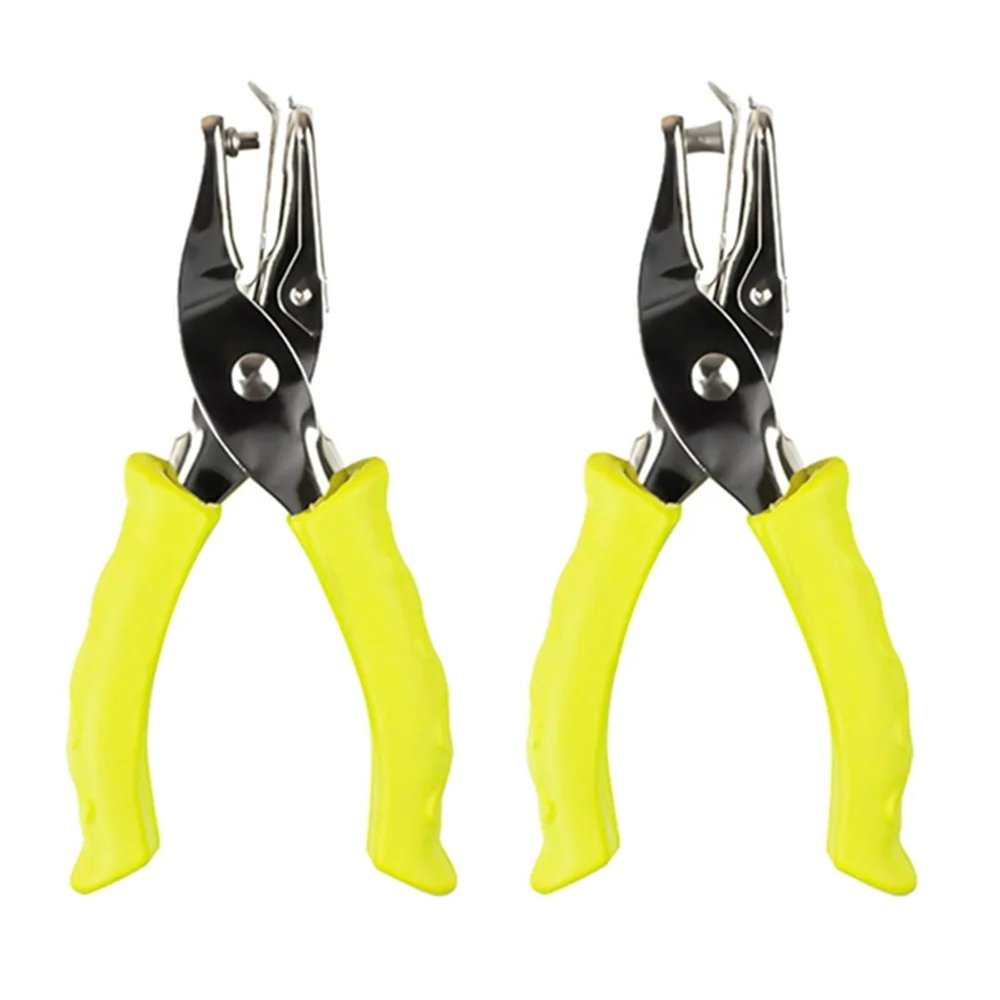 6Pcs Hole Puncher Single 6mm Single Hole Punching Machine Portable Creative Handheld Hole Punch 3 Color Available Non-Slip Punch Plier(Yellow)