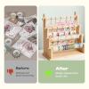 Caydo Washi Tape Organizer & Sticker Organizer, 4-Tier Wooden Display Rack for Craft Storage, Sticker Rolls, Ribbons & Bracelets for Sticker Collectors, Planner Enthusiasts, and Vendors view 3