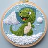 Punch Needle kit for Beginners, Cute Dinosaur Festive DIY Punch Stitching kit for Adults, Needle Punch Kits for Adults, Seasonal Creative Decorative Holiday Set view 1