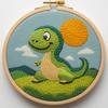 Punch Needle kit for Beginners, Cute Dinosaur DIY Handmade Holiday Festive Punch Stitching kit for Adults, Needle Punch Kits for Adults, Seasonal Decorative Holiday Craft view 1