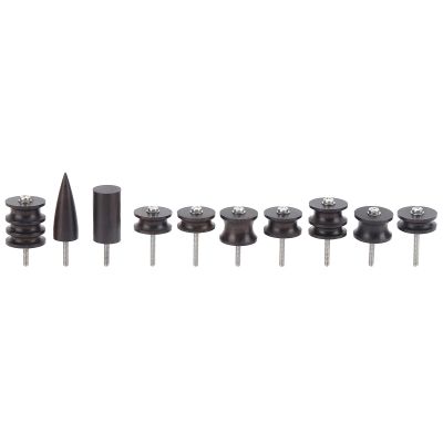 10Pcs Leather Burnisher Pack, Wooden Burnishing Tool, Electric Slicker Tip Polished Black, Leather Polisher with 10 Different Shapes for Leather Crafting DIY