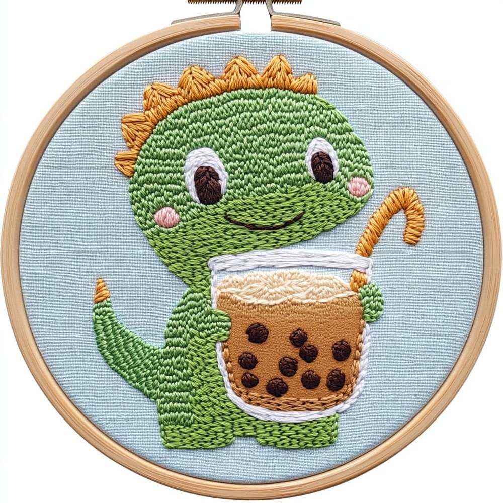 Punch Needle kit for Beginners, Cute Dinosaur Holiday DIY Punch Stitching kit for Adults, Needle Punch Kits for Adults, Festive Seasonal Craft Set