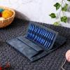 shamjina Knitting Tool Organizer, Travel Organizer Bag Carry Bags Portable Knitting Pin Case Crochet Hook Storage Bag, for Accessories, Navy Blue view 4