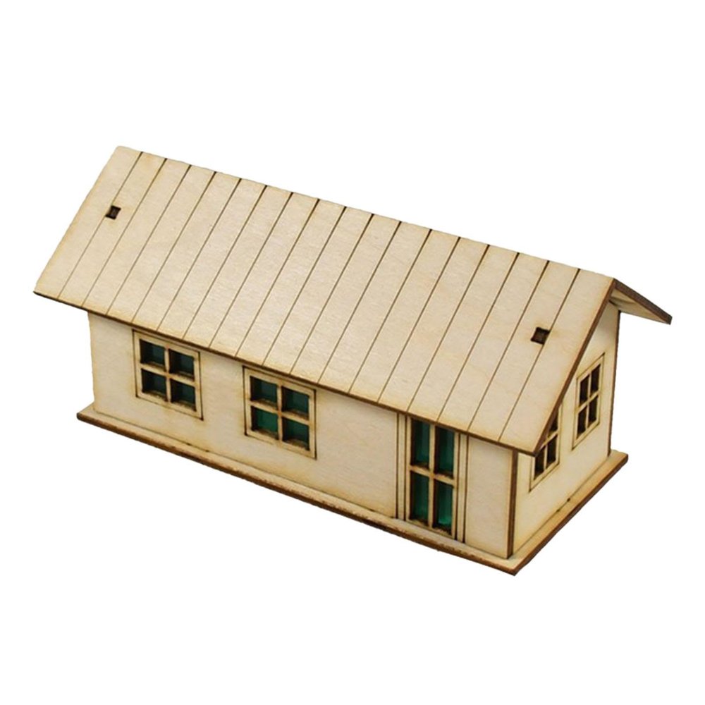 blloocod 1/64 1/60 Miniature Wooden House Model Kit Creative Architecture Building Toy for Diorama Landscape Layout- Style E