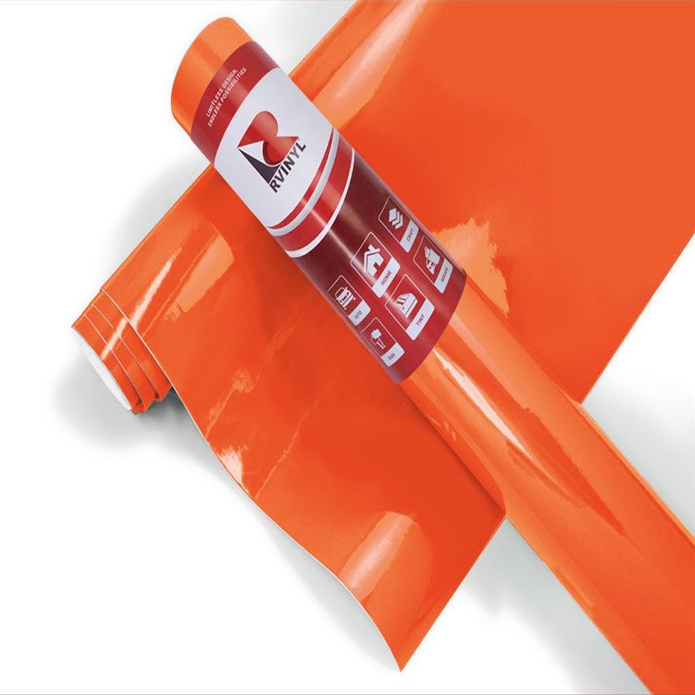 24" x 10ft Roll of Oracal 651 Orange Craft Vinyl - On a 1.5" Core - Adhesive Vinyl for Cricut, Silhouette, and Cameo Cutters - Gloss Finish - Outdoor and Permanent