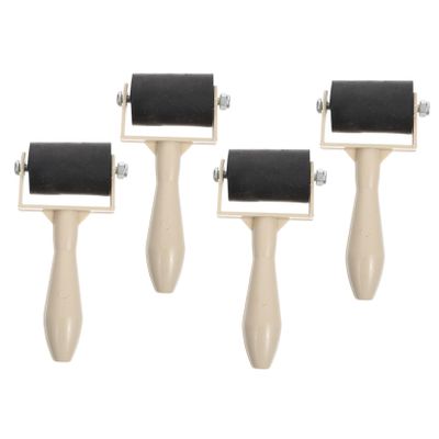 HAKIDZEL 4Pcs Printmaking Roller High-Grade Rubber Ink Rollers for Crafting Art Projects for Painting and Stamping