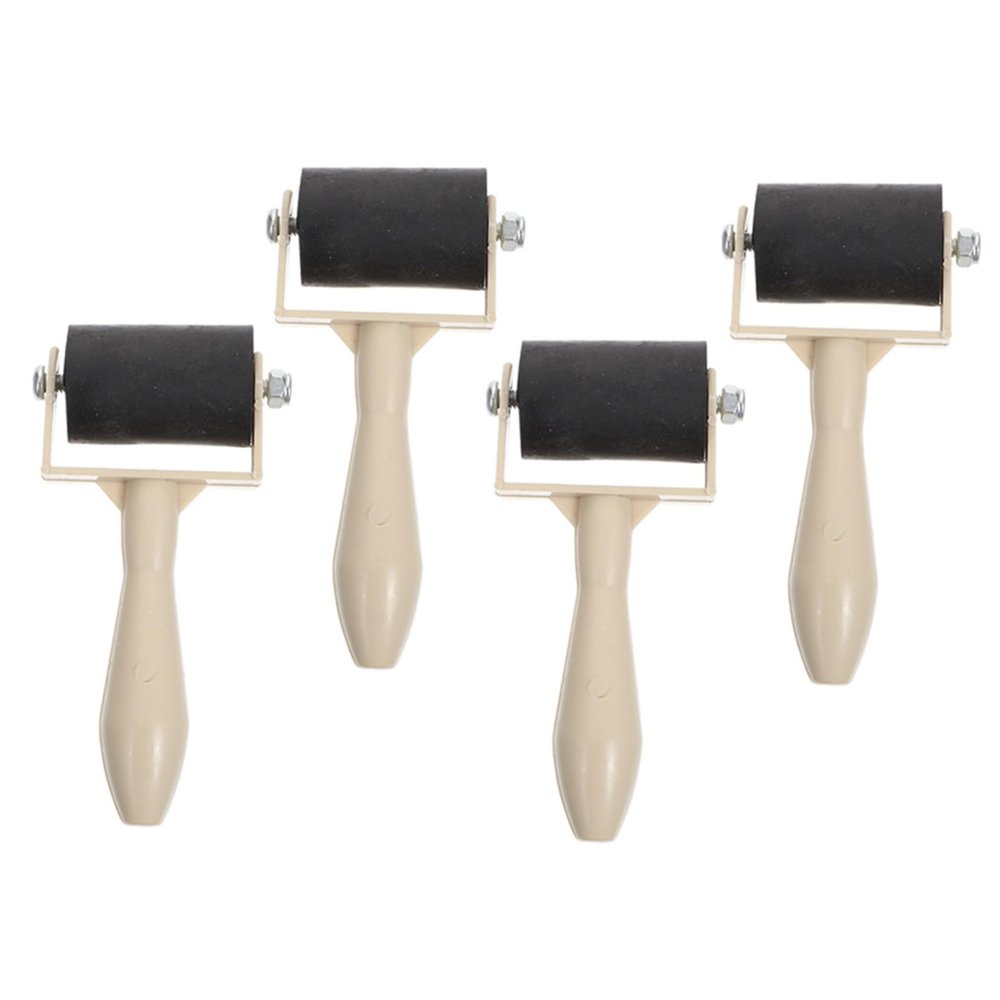 HAKIDZEL 4Pcs Printmaking Roller High-Grade Rubber Ink Rollers for Crafting Art Projects for Painting and Stamping