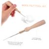 HAKIDZEL Wool Felting Tool Set with Wooden Handles Iron Piercing Needles for Beginners and Adults Use Needle Felting Kit for Wool Yarn Non-Woven Craft Projects view 2