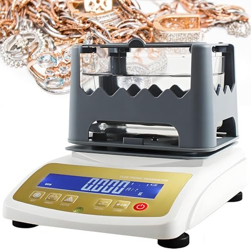Digital Gold & Silver Tester Machine - Accurate 0.001g/cm Precious Metal Tester for Gold, Platinum, Palladium, Jewelry, Pawn Shops, Refinery - 1200K