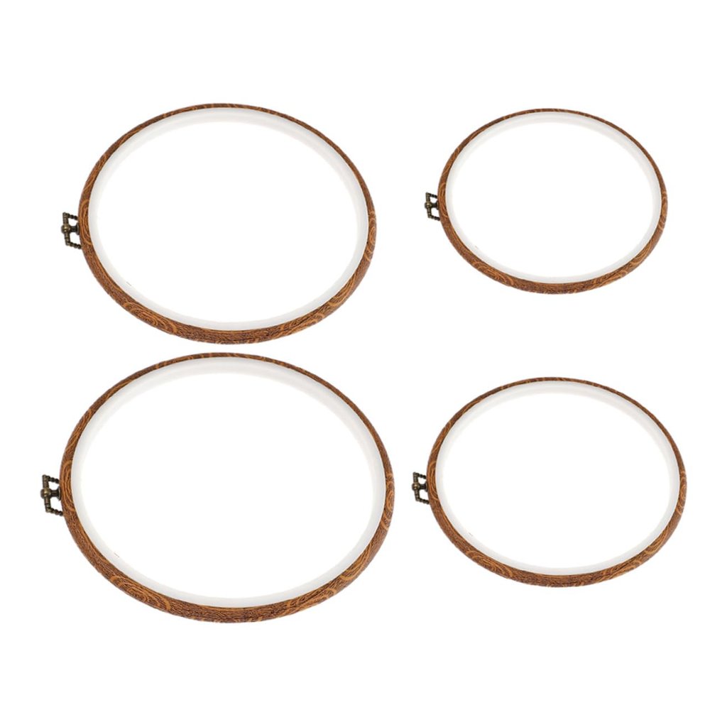 COOLHIYA 4pcs DIY Embroidery Hoop Cross Stitch Rings with Smooth Surface for Sewing Needlework Craft Projects and Wall Decor Gift for Beginners