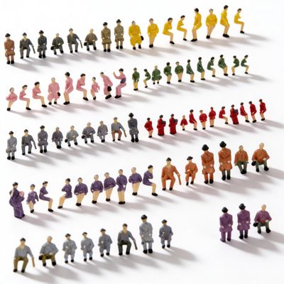 90Pcs HO Scale 1:87 Seated People Figures, Hand-Painted Miniature Passengers For Model Railway Layouts, Diorama Scenery Accessories In Assorted Colors And Poses