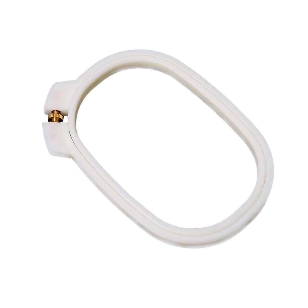 Gogogmee Abs Plastic Embroidery Hoop Frame Creamy White Square Cross Stitch Circle Set for Adults Smooth Surface with Copper Screw for DIY Needlecraft and Sewing Projects