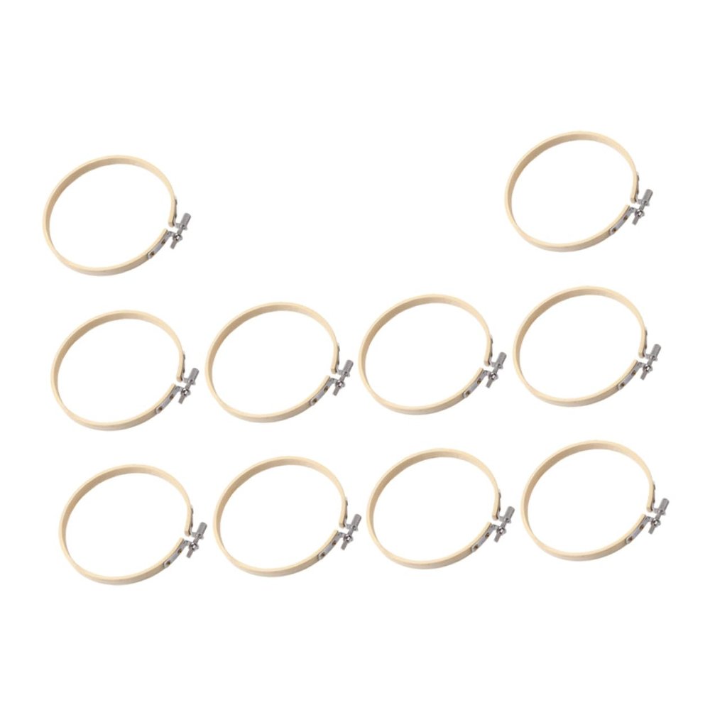 KONTONTY 10pcs Embroidery Circle Frames DIY Cross Stitch Rings for Handmade Needlework Quilting and Wall Decoration Craft Kit for Beginners and DIY Lovers