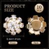 Pndeyo 10pcs 0.4 Inch Rhinestone Buttons for DIY Craft, Flatback Wedding Crystal Embellishments, Flower Decorative Button Accessories for Jewelry Making Clothes Bags Shoes Bouquet Decoration- Gold view 2