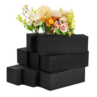 GNRZZT 8 Pcs Reusable Floral Foam Blocks, 9" L x 3" W x 3" H Black Dry Flower Foam for Artificial Flowers, Foam for Wedding, Birthdays, Pary, Home Decorations