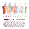 Pengcadent Crochet Hooks Set 25mm. 100mm., 13PCS Multicolor Ergonomic Crochet with PU Storage, Complete Knitting Hook Kit for Crafting, Home Decoration, Ideal for Moms, Beginners view 1